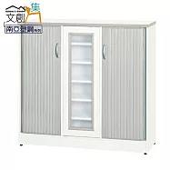 【文創集】比凱 環保3.7尺南亞塑鋼捲簾雙推門&單開門鞋櫃 時尚雙色