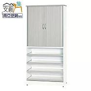 【文創集】比凱 環保3尺南亞塑鋼捲簾推門四拉合托盤高鞋櫃 時尚雙色