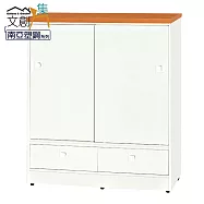 【文創集】雷凱 環保3尺南亞塑鋼推門二抽鞋櫃 時尚雙色