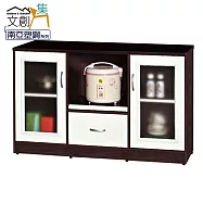 【文創集】凱爾 環保4.4尺南亞塑鋼二門單抽餐櫃/收納櫃 時尚雙色