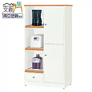 【文創集】波莉 環保2.9尺南亞塑鋼二門單抽層架中餐櫃/收納櫃 時尚雙色