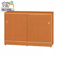 【文創集】泰亞 環保4.1尺南亞塑鋼推門中餐櫃/收納櫃 時尚木紋