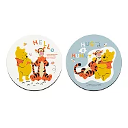 【Disney迪士尼】軟式珪藻土吸水杯墊 珪藻土 杯墊 (2入/組) (10*10*0.5cm) 【收納王妃】 跳跳虎與維尼-圓