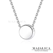 Majalica純銀鎖骨鍊S925純銀項鍊女短項鏈滿月生日聖誕節交換禮物推薦 PN22017 40cm 滿月圓墜