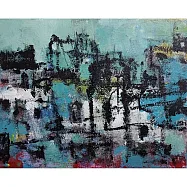 【玲廊滿藝】蔡仁德-藍色屋宇22x27cm