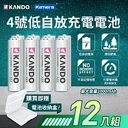 Kamera KANDO 低自放 4號電池(AAA) 鎳氫電池 1000mAh KA-4LSD (4入) 換新包裝 無記憶效應 可重複充電電池 快速充電