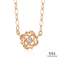 【點睛品】璀璨小花 18K玫瑰金鑽石項鍊