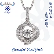 正版日本原裝進口【Crossfor New York】純銀懸浮閃動專利項鍊-多款選一 -康乃馨