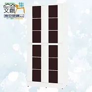 【文創集】南亞塑鋼 古爾多多彩3尺上下雙層四推門高鞋櫃(七色可選) 胡桃白雙色