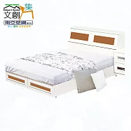 【文創集】南亞塑鋼 桑卡多彩5尺雙人二抽床台組合(七色可選+床頭箱+二抽床底+不含床墊) 原木紋雙色