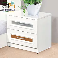 【文創集】南亞塑鋼 桑卡多彩2尺二抽床頭櫃/床邊櫃(七色可選) 原木紋雙色