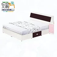 【文創集】南亞塑鋼 馬尼拉多彩5尺雙人二抽塑鋼床台組合(七色可選+床頭箱+二抽床底+不含床墊) 胡桃白雙色