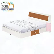【文創集】南亞塑鋼 馬尼拉多彩5尺雙人二抽塑鋼床台組合(七色可選+床頭箱+二抽床底+不含床墊) 原木紋雙色