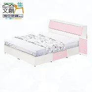 【文創集】南亞塑鋼 馬尼拉多彩5尺雙人二抽塑鋼床台組合(七色可選+床頭箱+二抽床底+不含床墊) 粉紅雙色