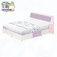 【文創集】南亞塑鋼 馬尼拉多彩5尺雙人二抽塑鋼床台組合(七色可選+床頭箱+二抽床底+不含床墊) 淺紫雙色