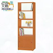 【文創集】南亞塑鋼 桑尼多彩2尺雙推門&玻璃推門高書櫃(二色可選) 原木紋色