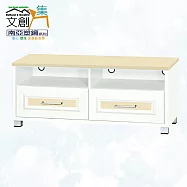 【文創集】南亞塑鋼 雪菲多彩3.7尺雙抽屜塑鋼電視櫃(六色可選) 米黃雙色