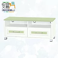 【文創集】南亞塑鋼 雪菲多彩3.7尺雙抽屜塑鋼電視櫃(六色可選) 淺綠雙色