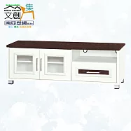 【文創集】南亞塑鋼 雪菲多彩4.4尺雙開門單抽屜塑鋼電視櫃(六色可選) 胡桃白雙色