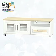 【文創集】南亞塑鋼 雪菲多彩4.4尺雙開門單抽屜塑鋼電視櫃(六色可選) 米黃雙色