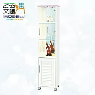 【文創集】南亞塑鋼 尼馬可多彩百葉1.4尺雙開門高塑鋼展示櫃(六色可選) 粉紅雙色