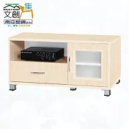 【文創集】南亞塑鋼 桑尼多彩3.4尺單開門單抽屜塑鋼電視櫃(二色可選) 白橡木紋