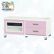 【文創集】南亞塑鋼 馬尼拉多彩4尺單推門二抽屜塑鋼電視櫃(六色可選) 粉紅雙色
