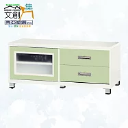 【文創集】南亞塑鋼 馬尼拉多彩4尺單推門二抽屜塑鋼電視櫃(六色可選) 淺綠雙色