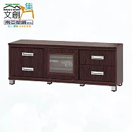 【文創集】南亞塑鋼 馬尼拉多彩4.7尺單推門四抽屜塑鋼電視櫃(二色可選) 胡桃木紋