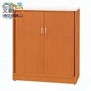 【文創集】南亞塑鋼 尼拉多彩2.9尺雙側開捲門中鞋櫃(二色可選) 木紋白雙色