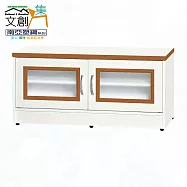 【文創集】南亞塑鋼 卡特多彩3.1尺雙開門座鞋櫃(三色可選) 原木紋雙色