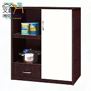 【文創集】南亞塑鋼 古爾多彩3.2尺雙托盤單開門單抽屜餐櫃/電器櫃(二色可選) 胡桃白雙色
