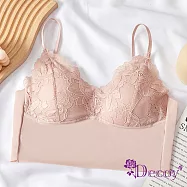 【Decoy】性感蕾絲*涼感無鋼圈內衣運動背心 Free 粉