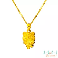 甜蜜約定 Doraemon 幸運虎哆啦A夢黃金墜子-立體硬金款 送黑皮繩項鍊