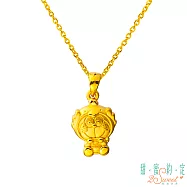 甜蜜約定 Doraemon 幸運雞哆啦A夢黃金墜子-立體硬金款 送黑皮繩項鍊