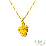 甜蜜約定 Doraemon 幸運狗哆啦A夢黃金墜子-立體硬金款 送黑皮繩項鍊