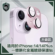 【穿山盾】iPhone14/14P lus原色金屬二鏡頭保護貼 玫瑰紫