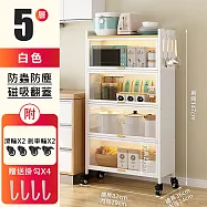 【居家cheaper】我的時尚菜獨ㄚ 80CM五層S8080 豪華版帶門款透視防塵櫥櫃 廚房收納架 置物架 廚房櫥櫃 白色