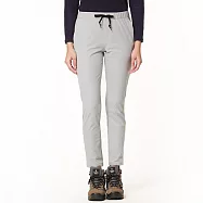 【HAKERS 哈克士】女款 彈性防潑水長褲(日常休閒/登山健行/戶外旅遊/運動) XL 淺灰