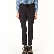 【HAKERS 哈克士】女款 彈性防潑水長褲(日常休閒/登山健行/戶外旅遊/運動) XS 黑色