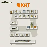 QKAT 妥妥鍵貓 PBT 熱昇華鍵帽/白/24KEY