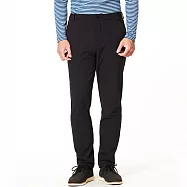 【HAKERS 哈克士】男款 彈性防潑水長褲(日常休閒/登山健行/戶外旅遊/商務) S 黑色