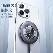 Mcdodo麥多多 棱鏡系列透明磁吸無線充電盤CH233 深灰色