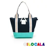 CILOCALA 亮彩尼龍防潑水托特包 (中) 深藍