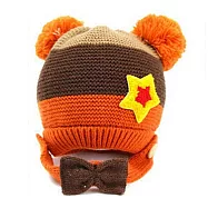 【iSFun】固定掛脖*雙球毛線帽 橘