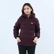 【遊遍天下】女款可拆帽修身無車縫防風防潑水保暖鋁點羽絨外套 GJ22038 XL 酒紅