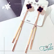 【伊飾童話】幸運草之雨*流蘇玫瑰金耳環