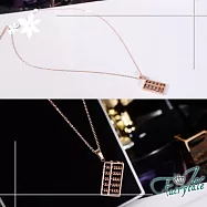 【伊飾童話】如意算盤*鈦鋼玫瑰金鎖骨短鍊