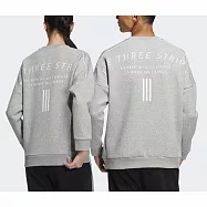 Adidas Wrd Wrd Crswt [HM2685] 男女 長袖上衣 運動 訓練 休閒 舒適 刷毛 亞洲版 灰 2XL 灰