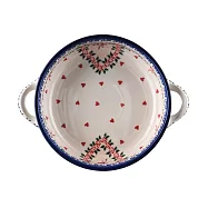 波蘭陶 六月新娘系列 雙耳圓形餐盤 波蘭手工製